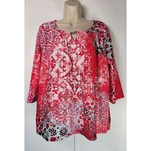 Breckenridge Women's Sz PL Petite Large floral Top Blouse Casual MiNT